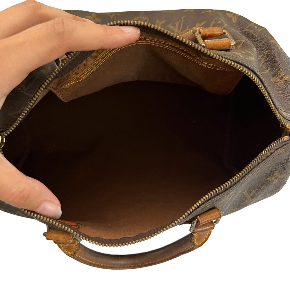 Authentic Louis Vuitton Satchel Bag Speedy 30 Monogram Used LV Handbag Vintage - Picture 11 of 14